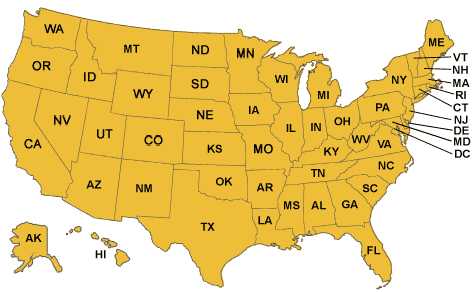 Map of the United States