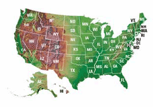 graphic of map of the United States of America