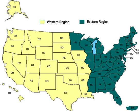 Map of Regions