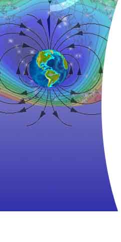 artistic rendering of geomagnetic field