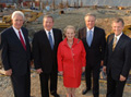 From left to right: USIP president Richard Solomon, BP CEO Bob Malone, Madeleine Albright, USIP chairman Robin West, former senator Tom Daschle.