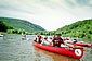 Photo of Delaware River Sojourners paddling in the Delaware Water Gap.