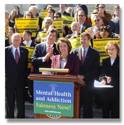 At a rally for mental health equality