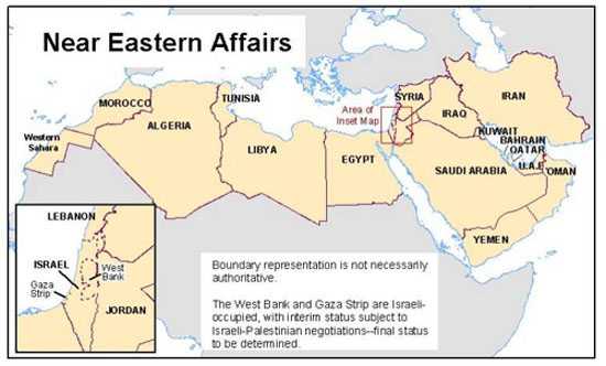 Clickable Map of Near East Region -- alternate links at left of screen