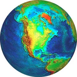 NOAA image of Earth relief map.