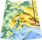 Small map showing earthquake