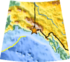 Small map showing earthquake