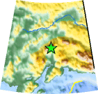 Small map showing earthquake