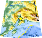 Small map showing earthquake