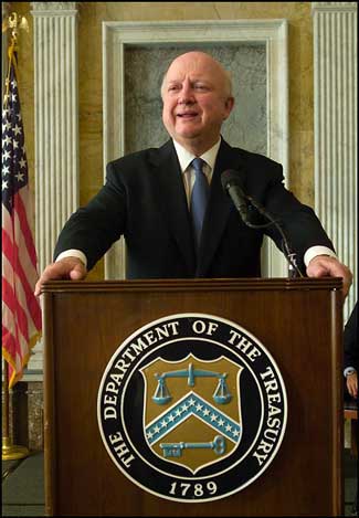 Photo: Deputy Secretary Samuel Bodman spoke at the Treasury Department's Black History Month Celebration event. 2004 marks the 50th anniversary of the Supreme Court's landmark decision on Brown vs. Board of Education.