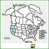 Distribution of Abies concolor (Gord. & Glend.) Lindl. ex Hildebr. var. lowiana (Gord. & Glend.) Lemmon. . 