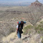 Taking a break on the Dodson Trail