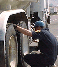 pic of truck safety inspector