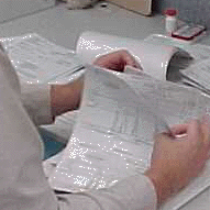 pic of auditor checking records