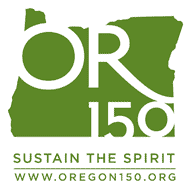 logo with green and white state outline and OR 150 lettering