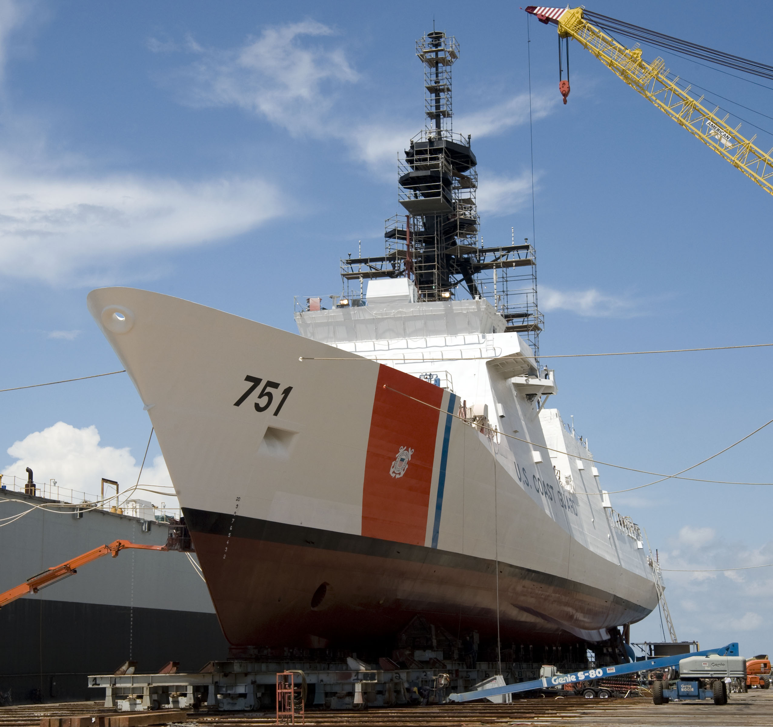 Cutter Waesche (WMSL 751) Prepares for Christening. Photo Courtesy of Northrop Grumman.