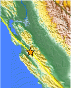 Small map showing earthquake