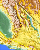 Small map showing earthquake