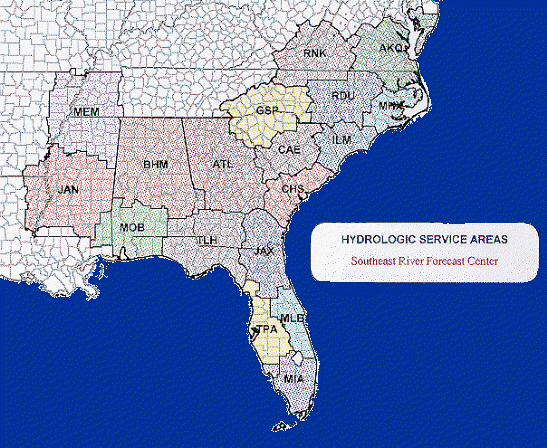 Map of Southeast U.S.