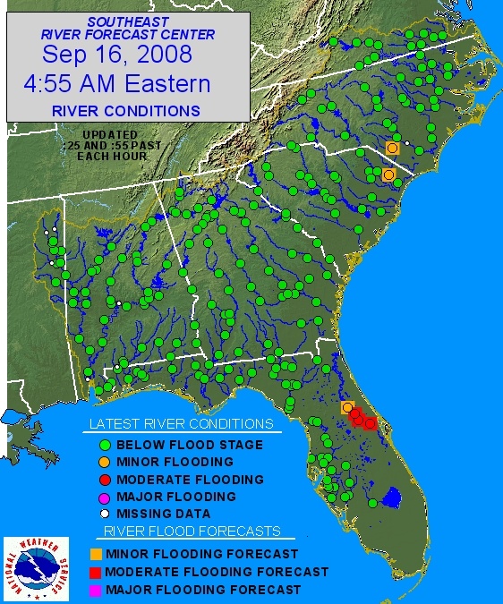 Click on map for state river forecast.