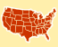 Icon of US map with states.