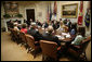 President George W. Bush meets with organizations that support the U.S. military in Iraq and Afghanistan in the Roosevelt Room Monday, June 26, 2006. White House photo by Eric Draper