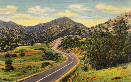 Highway U. S. 66 Through Sandia Mountains, East of Albuquerque, N. M.