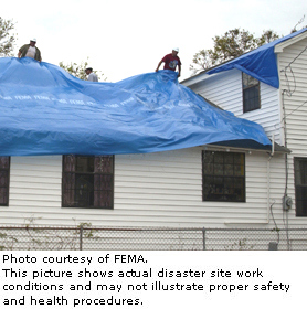 Photo courtesy of FEMA.  This picture shows actual disaster site work conditions and may not illustrate proper safety and health procedures.