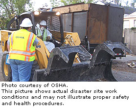 Photo courtesy of FEMA.  This picture shows actual disaster site work conditions and may not illustrate proper safety and health procedures.