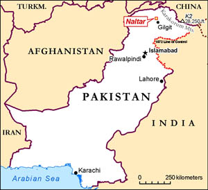 Map of Pakistan marking Naltar valley [State Department].