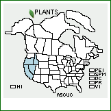 Distribution of Astragalus curvicarpus (A. Heller) J.F. Macbr. var. curvicarpus. . 