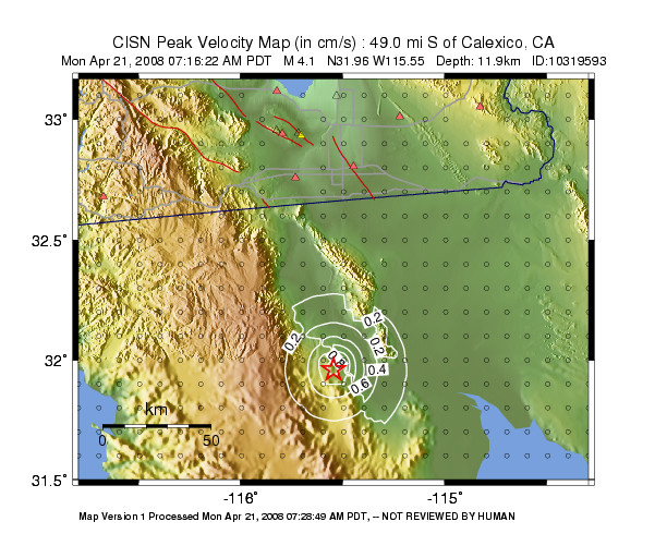 Peak Ground Velocity Image