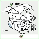 Distribution of Ribes nevadense Kellogg var. glaucescens (Eastw.) A. Berger. . 