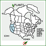 Distribution of Ribes nevadense Kellogg var. nevadense. . 