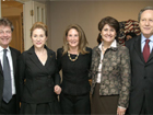 U.S. Ambassador to Brazil Clifford Sobel, former Brazil Supreme Court Chief Justice Ellen Gracie Northfleet (Humphrey Program), Mrs. Sobel, Assistant Secretary of State Goli Ameri, Brazil Supreme Court Justice Minister Ricardo Lewandowski (Fulbright Program) at Brasilia International Visitor Reception.