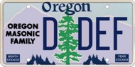 Oregon Masonic Family License Plate