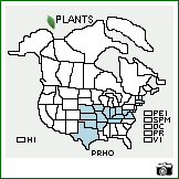 Distribution of Prunus hortulana L.H. Bailey. . Image Available. 