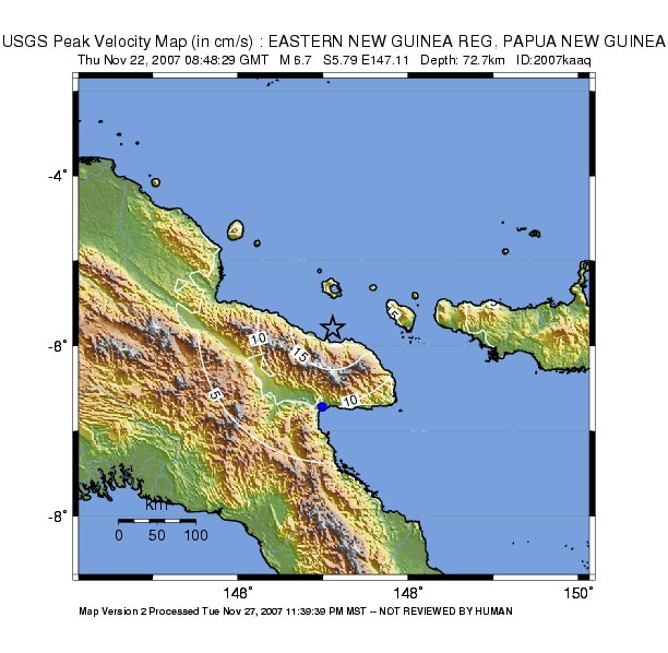 Peak Ground Velocity Image