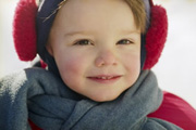 Boy outside on a cold winter day