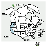 Distribution of Juncus patens E. Mey.. . 