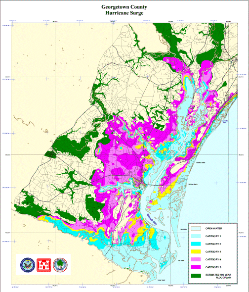 Georgetown County Hurricane Surge Map