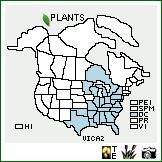 Distribution of Vicia caroliniana Walter. . Image Available. 