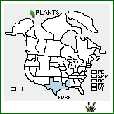 Distribution of Fraxinus berlandieriana DC.. . 