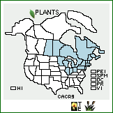 Distribution of Carex cryptolepis Mack.. . 