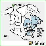 Distribution of Carex exilis Dewey. . Image Available. 