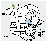 Distribution of Carex ×mirata Dewey (pro sp.) [atherodes × lupulina]. . 