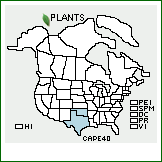 Distribution of Carex perdentata S.D. Jones. . 