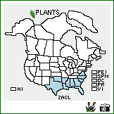 Distribution of Zanthoxylum clava-herculis L.. . Image Available. 