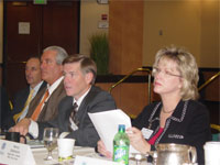 L to R Alaska Adjutant General Craig E. Campbell, Pacific County (WA) Sheriff John Didion, FEMA Acting Regional Administrator Dennis Hunsinger and Alaska State Legislator Nancy Dahlstrom.