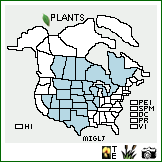 Distribution of Mimulus glabratus Kunth var. jamesii (Torr. & A. Gray ex Benth.) A. Gray. . Image Available. 